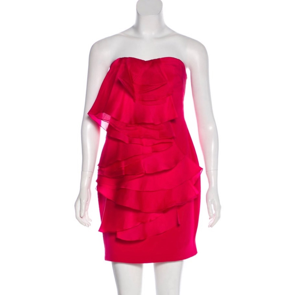 Marchesa Notte pink strapless coctail dress. Size 4